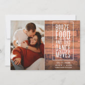 Grappige rustieke foto bruiloft save the date (Voorkant)