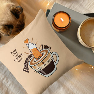 Grappige Rustieke Gezellige Koffie Kat Liefhebber Kussen