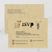 Grappige Rustieke Kerst Event RSVP Doodle Kunst Uitnodiging Briefkaart (Voorkant / Achterkant)