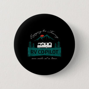 Grappige Rv Co-piloot Camper Kamperen  Ronde Button 5,7 Cm