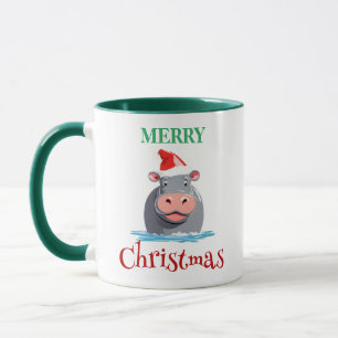 Grappige Safari dieren HIPPO Kerstmis kostuum Mok