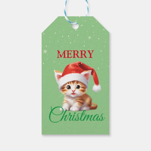 Grappige Safari dieren Kat Kerstmis Kostuum Cadeaulabel (Achterkant)
