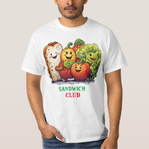 Grappige SANDWICH CLUB met schattige groenten T-shirt