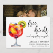 Grappige Sangria Cocktail Drink Foto Bruiloft Save The Date (Voorkant / Achterkant)