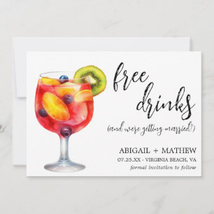 Grappige Sangria Cocktaildrank Foto Bruiloft Save The Date