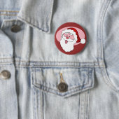 Grappige Santa aangepaste knop Ronde Button 5,7 Cm (In situ)