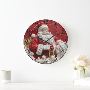 Grappige Santa Claus-decoratie voor feestelijk gej Grote Klok
