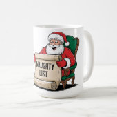 Grappige Santa Claus Naughty List Christmas Design Koffiemok (Voorkant rechts)