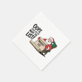 Grappige Santa Claus Naughty List Christmas Design Servet (Hoek)