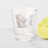 Grappige Santa Claus Naughty List Christmas Design Shot Glas (Achterkant)