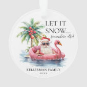 Grappige Santa Claus Tropical Beach Kerstmis Ornament (achterkant)