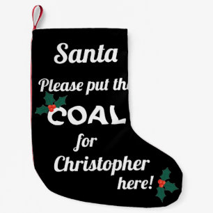 Grappige Santa Coal Kleine Kerstsok