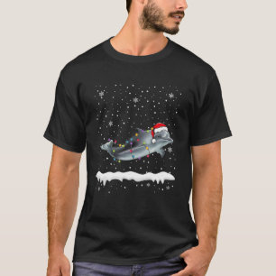 Grappige Santa Dolfijn Kerstverlichting Dieren Lie T-shirt