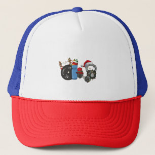Grappige Santa Gewichtheffen Dumbbells Gym Kerstmi Trucker Pet