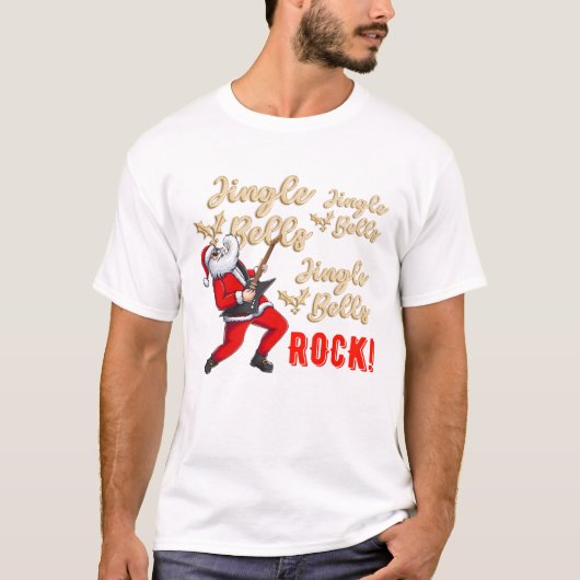 Grappige Santa Jingle Bell Rock Kerst Pyjama T-shirt (Voorkant)