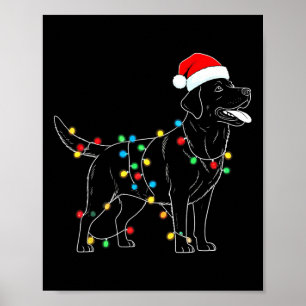 Grappige Santa Labrador Retriever Kerstverlichting Poster