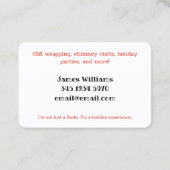 Grappige Santa Mischievous Grin Visitekaartje (Achterkant)