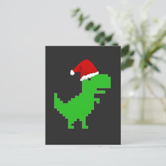 grappige santa trex briefkaart (Staand voorkant)