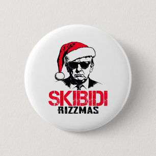 Grappige Santa Trump Skibidi Rizzmas dit seizoen C Ronde Button 5,7 Cm