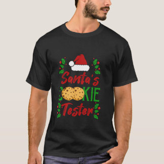 Grappige Santa's Cookie Tester Kerstkoekjes Tast T-shirt