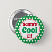 Grappige Santa's Cool Elf Christmas Button Pin (Voorkant /achterkant)