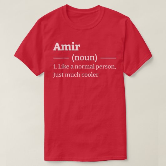 Grappige Sarcastische Amir T-shirt (Design voorkant)