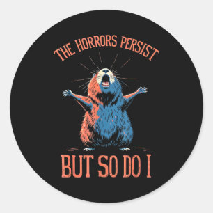 Grappige Sarcastische Bosmarmot - De Horrors Houde Ronde Sticker