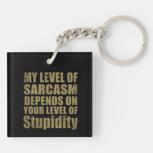 Grappige sarcastische gezegden bekende citaten sleutelhanger (Achterkant)