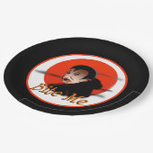 Grappige sarcastische Halloween Vampier zegt bijte Papieren Bordje (Gekanteld)