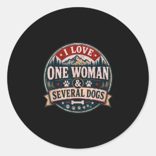 Grappige sarcastische hondenliefhebber houdt van é ronde sticker