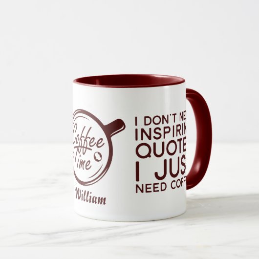 Grappige Sarcastische Ik heb geen inspirerende quo Mok (Voorkant rechts)