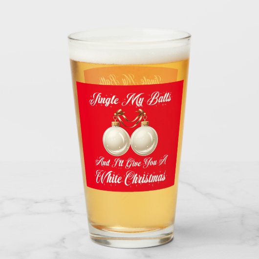 Grappige sarcastische jingle mijn ballen wit kerst glas (Achterkant gevuld)