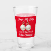 Grappige sarcastische jingle mijn ballen wit kerst glas (Voorkant)