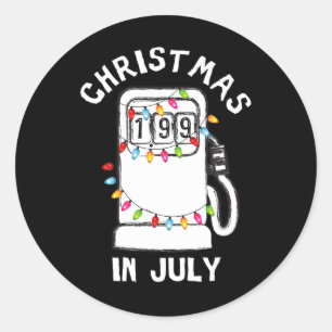 Grappige Sarcastische Kerst In Juli Brandstofpomp  Ronde Sticker