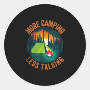 Grappige sarcastische meer kamperen minder praten ronde sticker