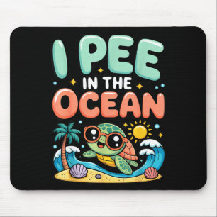 Grappige sarcastische strand kawaii schildpad kind muismat