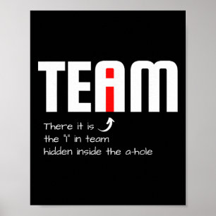 Grappige Sarcastische Teamgenoot Ik Heb De I In Te Poster