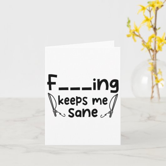 Grappige sarcastische Vist houdt me gezond 1 Kaart (Gele Bloem)