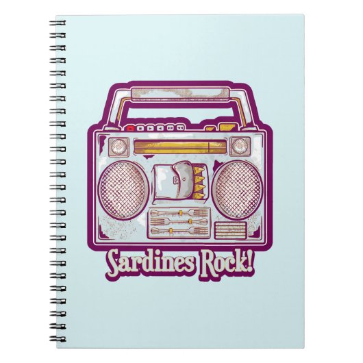 Grappige sardines tin stereo notitieboek (Voorkant)