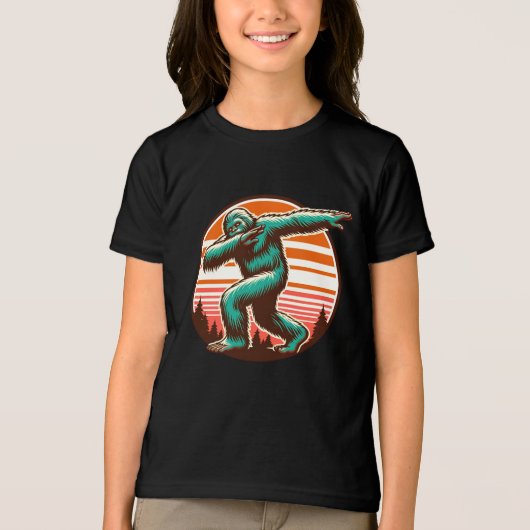 Grappige Sasquatch Bigfoot Dabbing gepersonaliseer Tri-Blend Shirt (Voorkant)