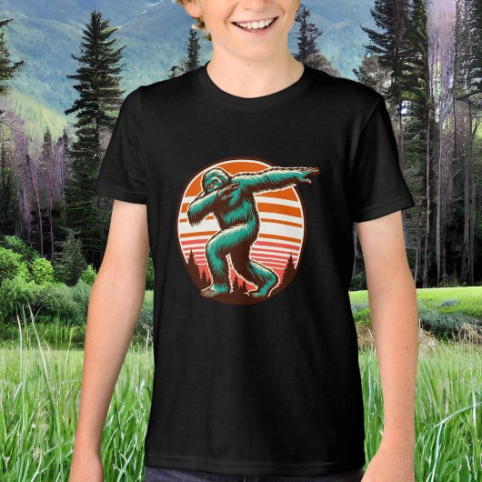 Grappige Sasquatch Bigfoot Dabbing gepersonaliseer Tri-Blend Shirt