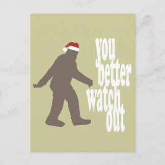 Grappige Sasquatch Kerstman Kerstmis Feestdagenkaart