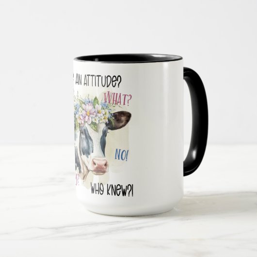 Grappige sassy Koe met attitude Mok (Voorkant rechts)