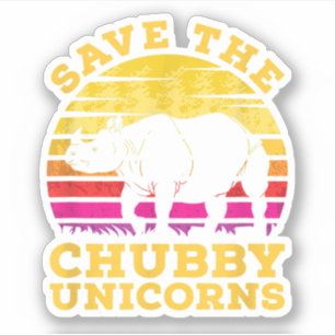 Grappige Save The Chubby Unicorns Dierentuinmedewe Sticker