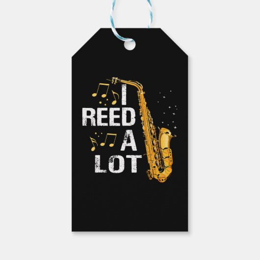 Grappige Saxofoon Cadeaulabel (Achterkant)