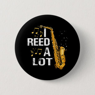 Grappige Saxofoon Ronde Button 5,7 Cm