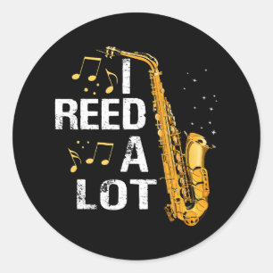 Grappige Saxofoon Ronde Sticker