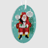 Grappige Scaredy Cat Bezoeken Santa Custom Kerstmi Ornament (voorkant)