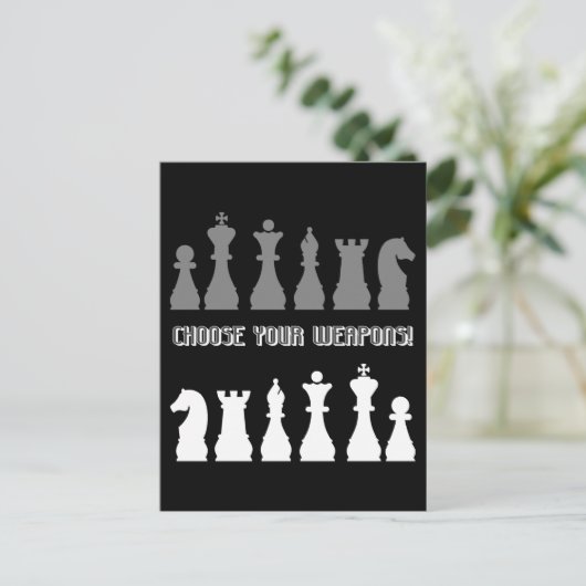 grappige schaak briefkaart (Staand voorkant)