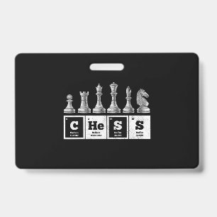 grappige schaakspeler geek periodiek systeem schei badge